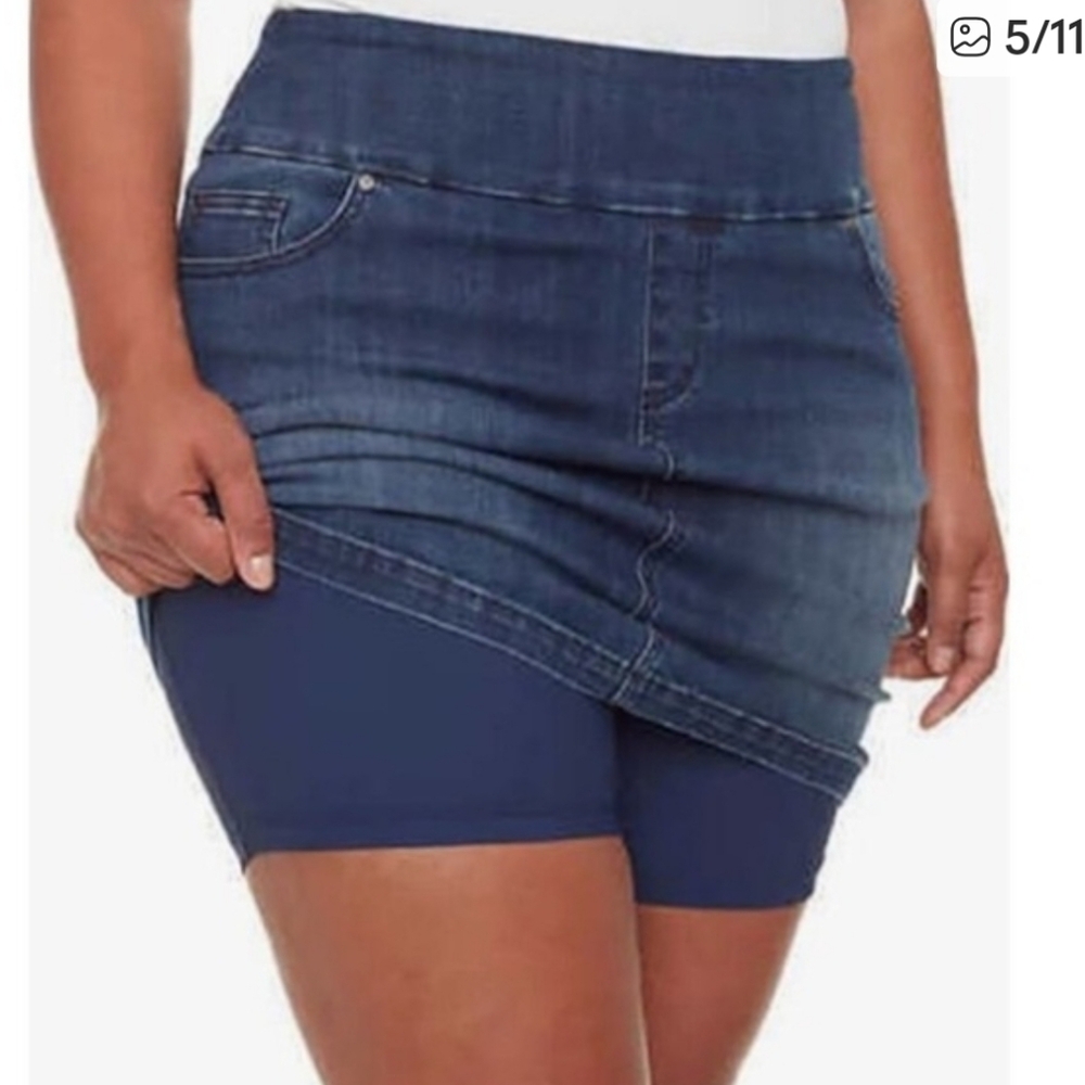 Denim Blue Women’s Denim Skort Lg - Picture 7 of 12